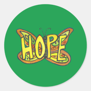 Hope Butterfly Word Art Inspiration Sticker