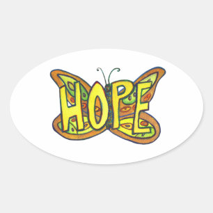 Hope Butterfly Word Art Inspiration Sticker