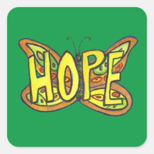 Hope Butterfly Word Art Inspiration Sticker
