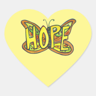 Hope Butterfly Word Art Inspiration Sticker