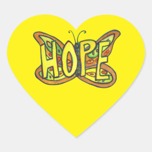 Hope Butterfly Word Art Inspiration Sticker