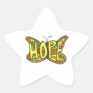 Hope Butterfly Word Art Inspiration Sticker
