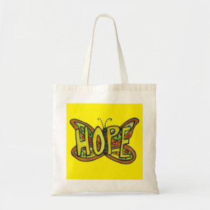 Hope Butterfly Word Art Inspiration Tragetaschen