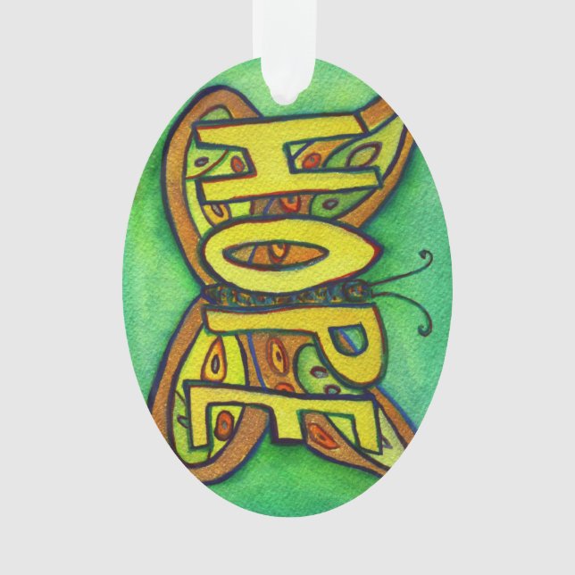 Hope Butterfly Word Kunstschatz Ornament (Vorderseite)