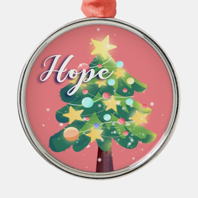 Hope Capton Weihnachtsbaum Pink Ornament Aus Metall (Vorne)
