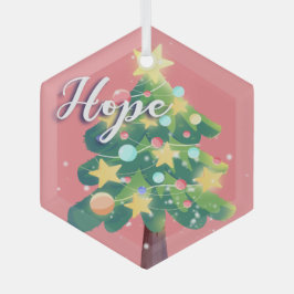 Hope Carton Christmas Tree Pink Ornament Aus Glas
