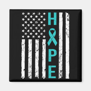Hope Cervical Cancer Awareness Usa Flag Unterstütz Magnet