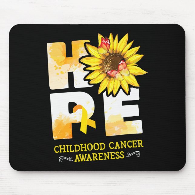 Hope Childhood Cancer Awareness Blume Mousepad (Vorne)