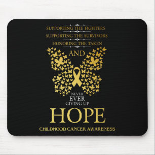 Hope Childhood Cancer Awareness Gold Ribbon Mousepad
