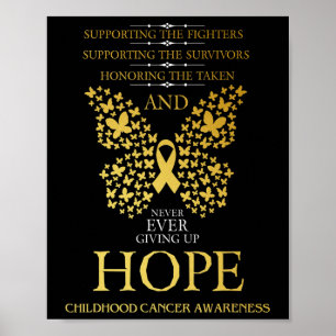 Hope Childhood Cancer Awareness Gold Ribbon Poster
