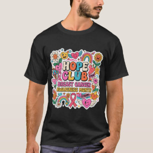 Hope Club Groovy Retro Brustkrebs-Bewusstseins-Doo T-Shirt