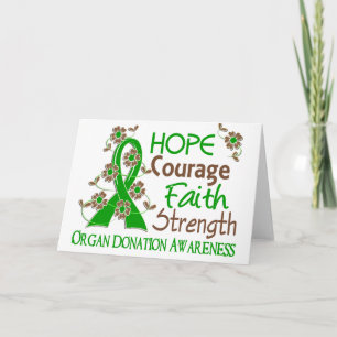 Hope Courage Faith Strength 3 Organ Donation Karte