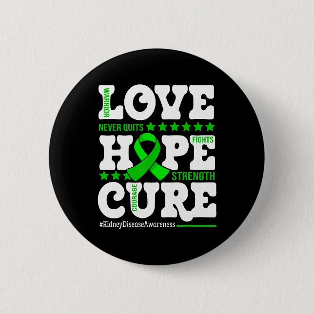 Hope Cure Warrior Niere Disease Awareness Support Button (Vorderseite)