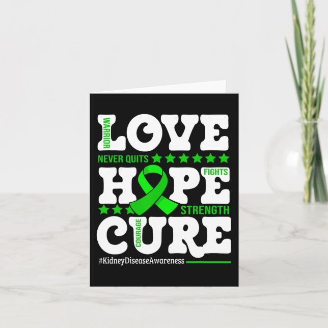 Hope Cure Warrior Niere Disease Awareness Support Karte (Vorderseite)