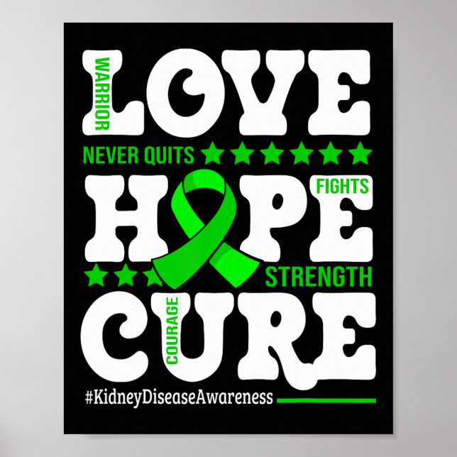 Hope Cure Warrior Niere Disease Awareness Support Poster (Vorne)