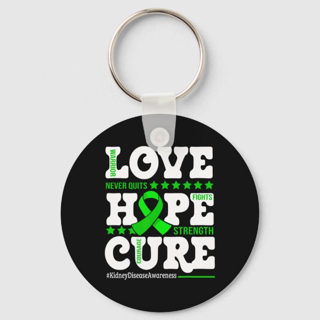 Hope Cure Warrior Niere Disease Awareness Support Schlüsselanhänger (Vorderseite)