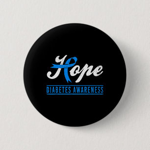 Hope Diabetes Awareness Ribbon Diabetic Typ 1 T1 Button