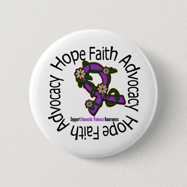 Hope Faith Advocacy Domestic Gewalt Button (Vorderseite)