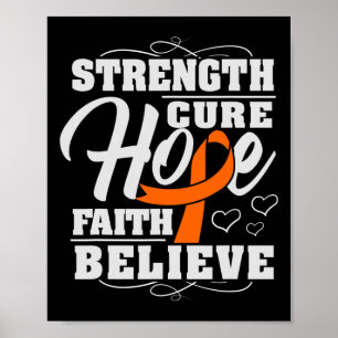 Hope Faith Glaube Leukemia Cancer Awareness Ribbo Poster