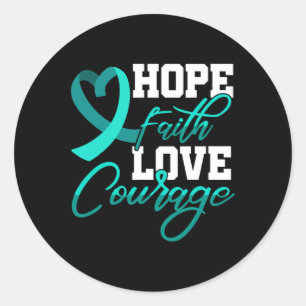 Hope Faith Liebe Courage Pstd Stress Awareness Mon Runder Aufkleber