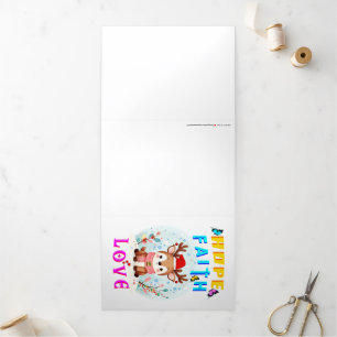 Hope Faith Liebe Dreifach Gefaltete Urlaubskarte