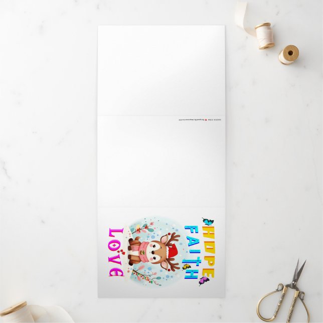 Hope Faith Liebe Dreifach Gefaltete Urlaubskarte (Außenbereich)