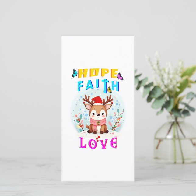 Hope Faith Liebe Feiertagskarte (Stehend Vorderseite)
