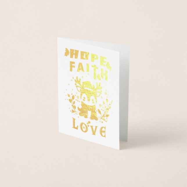 Hope Faith Liebe Folienkarte (Vorderseite)