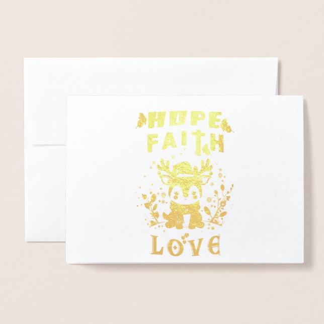 Hope Faith Liebe Folienkarte (Vorderseite mit Umschlag)