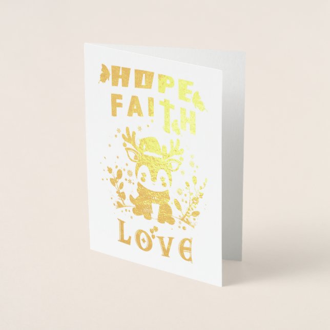 Hope Faith Liebe Folienkarte (Vorderseite)