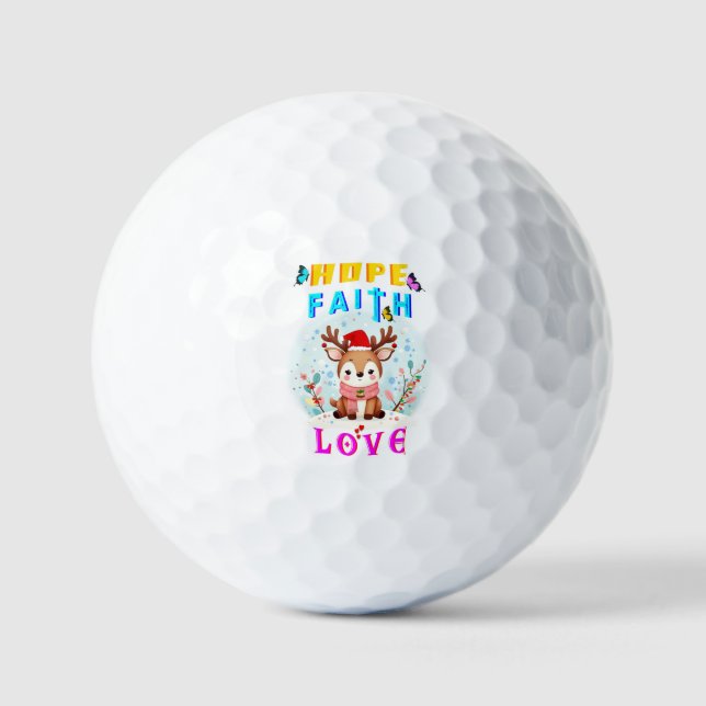 Hope Faith Liebe Golfball (Vorderseite)