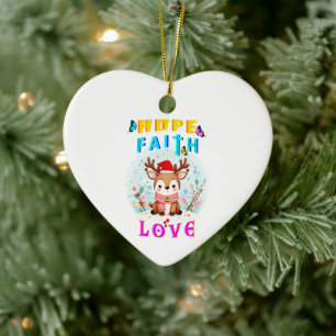 Hope Faith Liebe Keramik Ornament