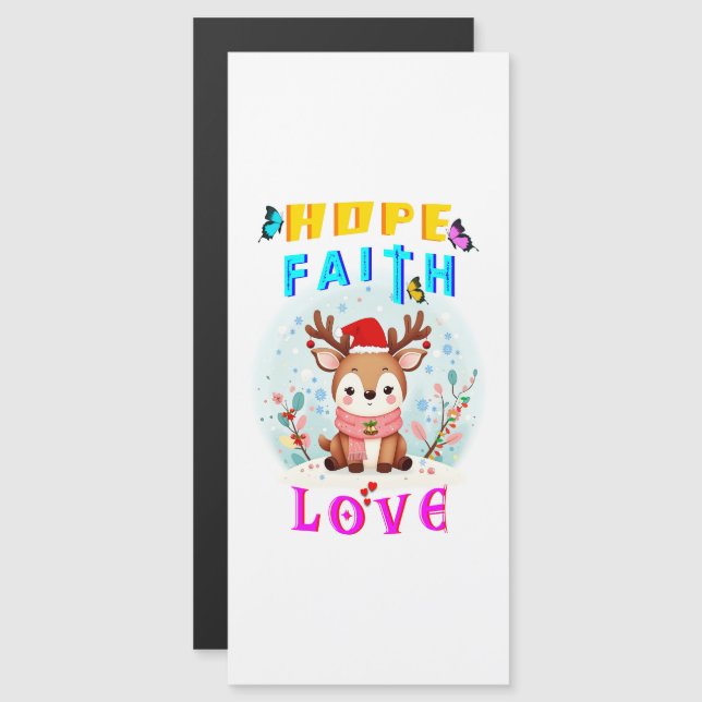 Hope Faith Liebe Magnetkarte (Vorne/Hinten)