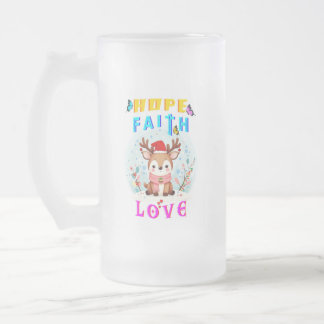 Hope Faith Liebe Mattglas Bierglas