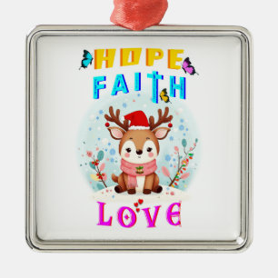 Hope Faith Liebe Ornament Aus Metall