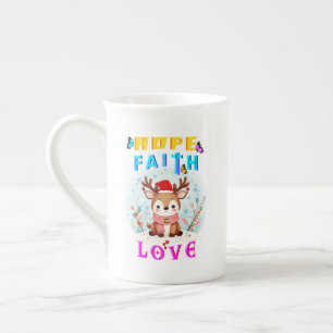 Hope Faith Liebe Prozellantasse
