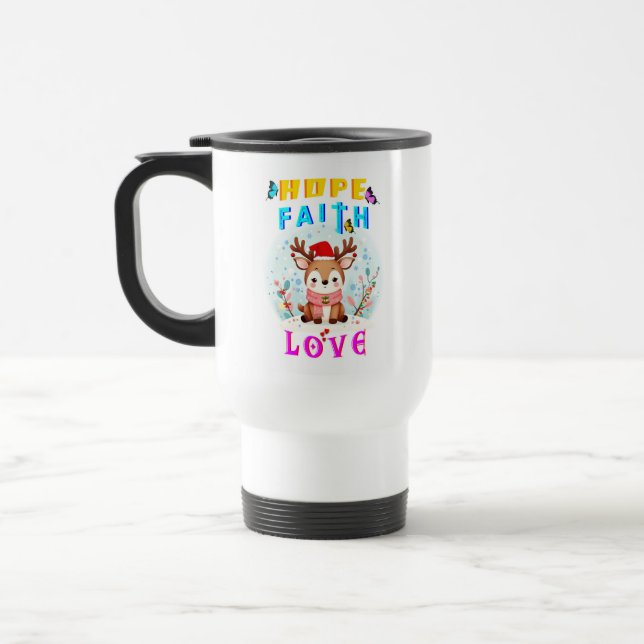 Hope Faith Liebe Reisebecher (Links)