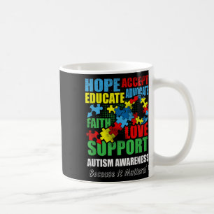 Hope Faith Liebe Ribbon Autismus Bewusstsein Fraue Kaffeetasse
