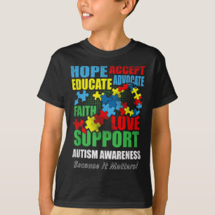 Hope Faith Liebe Ribbon Autismus Bewusstsein Fraue T-Shirt