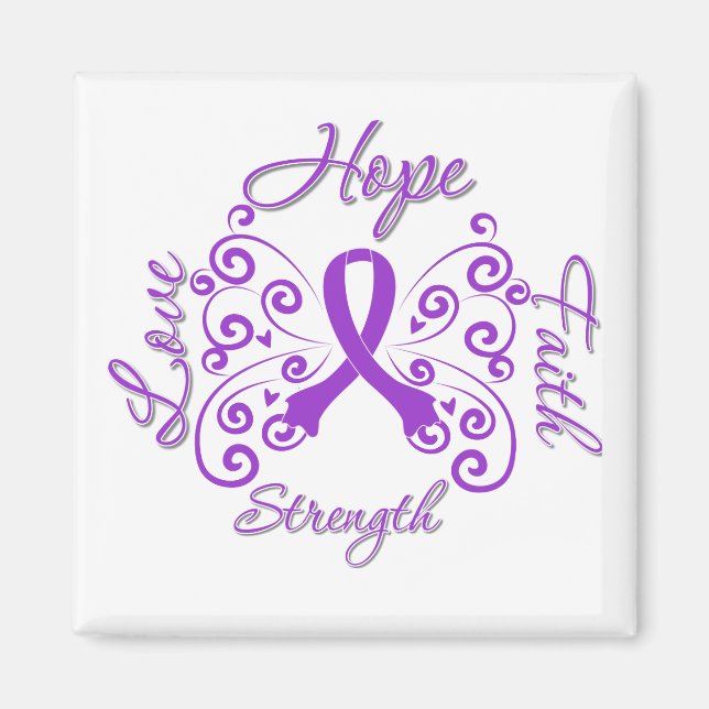 Hope Faith Liebe Stärke Fibromyalgie Magnet (Vorne)