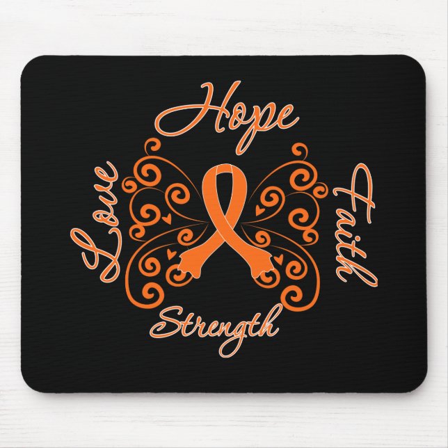 Hope Faith Liebe Stärke Leukämie Mousepad (Vorne)
