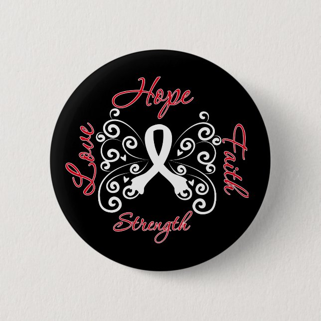 Hope Faith Liebe Stärke Lungenkrebs Button (Vorderseite)