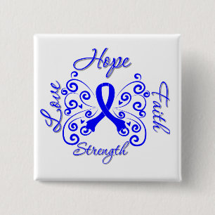 Hope Faith Liebe Strength Colon Cancer Button