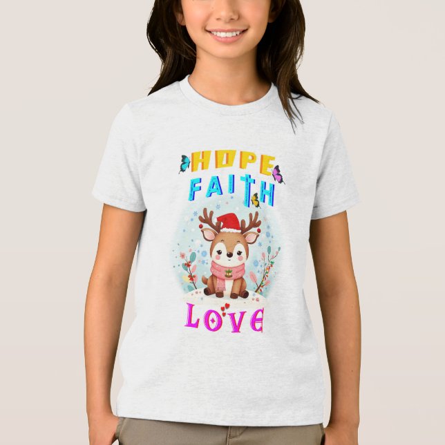 Hope Faith Liebe Tri-Blend Shirt (Vorderseite)
