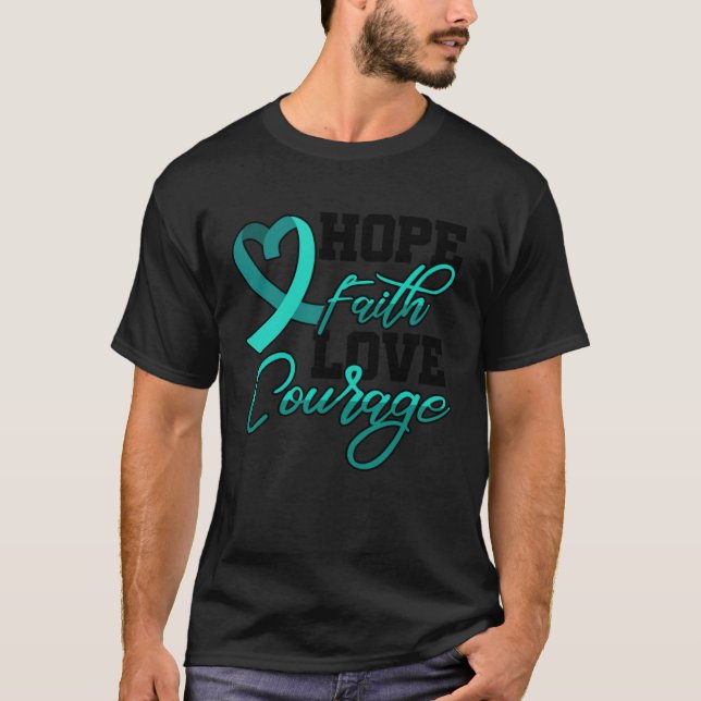 Hope Faith Love Courage PSTD Stress Awareness Mont T-Shirt (Vorderseite)