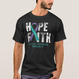 Hope Faith Suicide Prevention Aquamarin Lila Aufwa T-Shirt