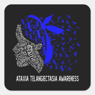 Hope Fight Ataxia Telangiectasia Awareness T - Shi Quadratischer Aufkleber