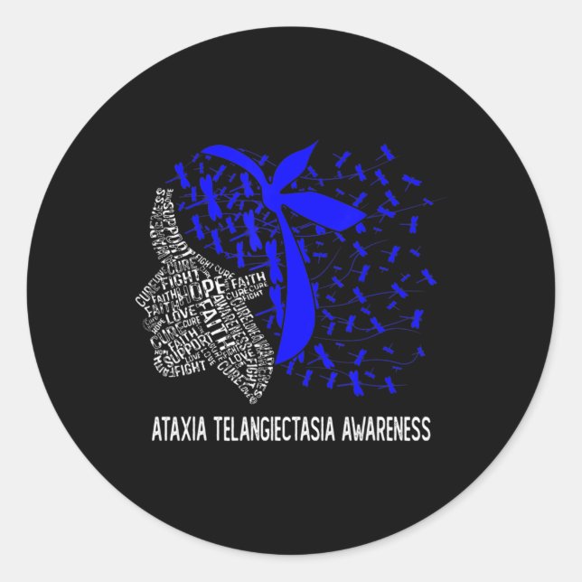 Hope Fight Ataxia Telangiectasia Awareness T - Shi Runder Aufkleber (Vorderseite)