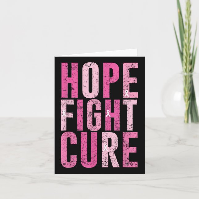 Hope Fight Cure Breast Cancer Awareness Design T-s Karte (Vorderseite)