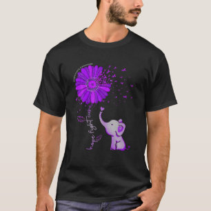 Hope Fight Cure Elephant Alzheimer's Awareness Pur T-Shirt